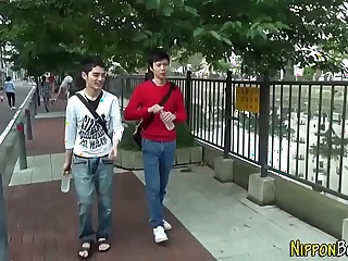 Asian twink cum covered