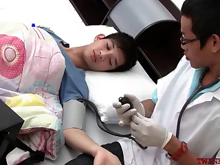 Asian twink gets examined and breeded from behind by doctor