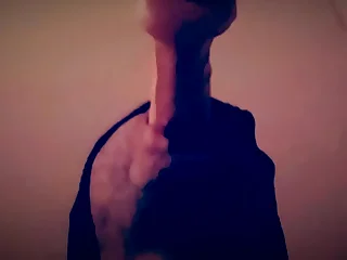 Amateur Gay Cocksucker Sucking On A Big Thick Dildo