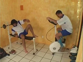 Anal ramming dong eating horny latin gay jocks nasty session