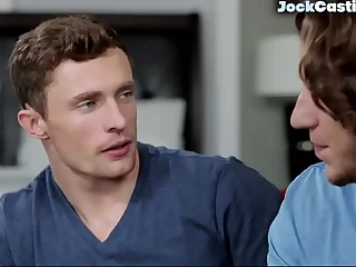 Casting jock buttfucked for jizz after exchanging blowjobs