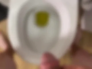 Twink pees in toilet Jerking off and cumming